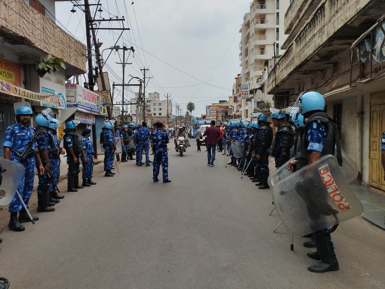 Security force alert, Rapid Action Force had to be called after people meeting in a house here in Ranchi