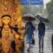 Heavy rain during Durga Puja