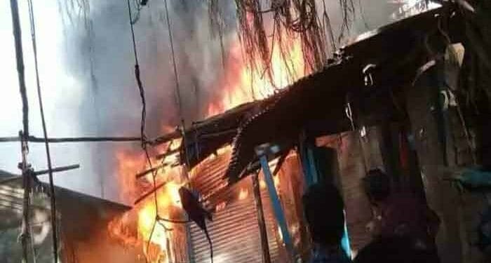 Fire in Barajamda market