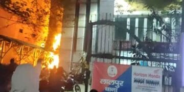 Fire broke Lalpur police station