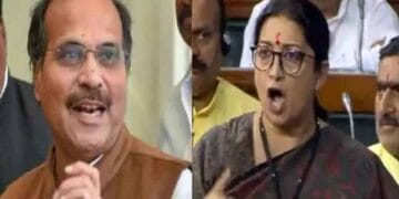 Smriti Irani and Adhir Ranjan Chowdhary