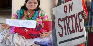 Teacher sitting on hunger