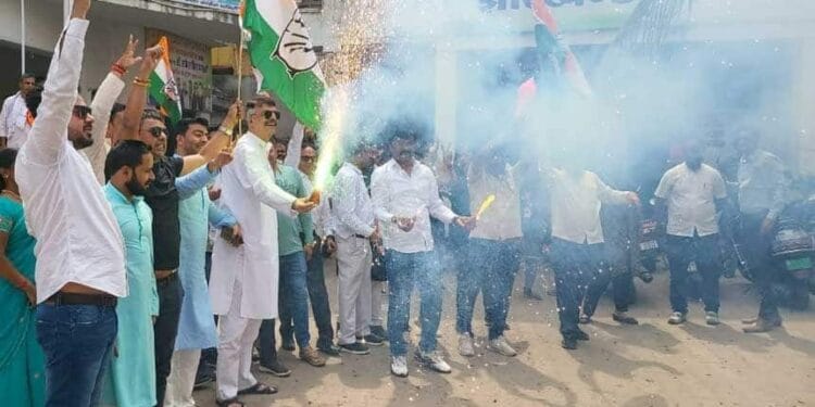 Celebration of Congress's bumper victory