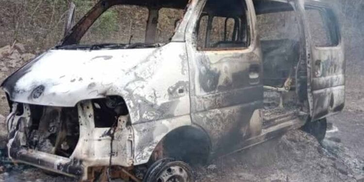 School van caught fire