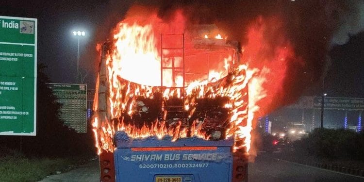 Fire In Shivam bus