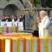 PM Modi visited Raj Ghat and paid floral tribute to Mahatma Gandhi